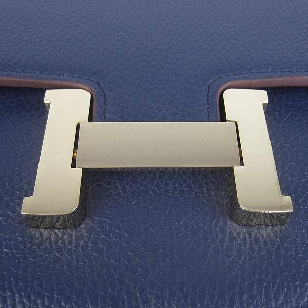 Hermes Constance Togo Leather Handbag - H020 Dark Blue with Gold Hardware