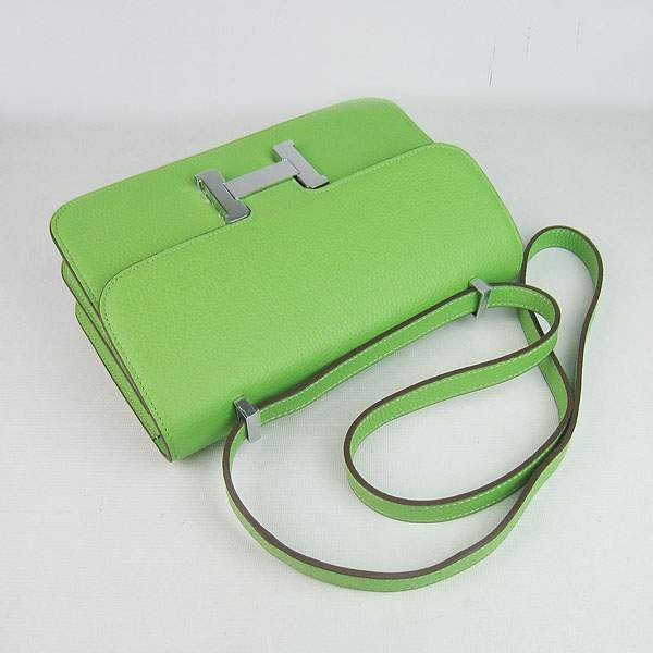 Hermes Constance Togo Leather Handbag - H020 Green with Silver Hardware - Click Image to Close