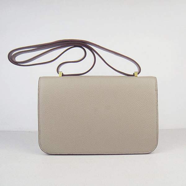 Hermes Constance Togo Leather Handbag - H020 Grey with Gold Hardware - Click Image to Close
