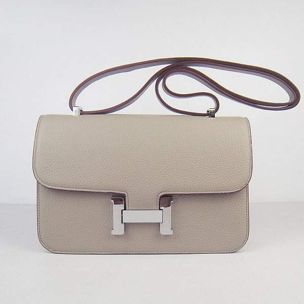 Hermes Constance Togo Leather Handbag - H020 Grey with Silver Hardware