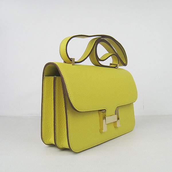 Hermes Constance Togo Leather Handbag - H020 Lemon Yellow with Gold Hardware