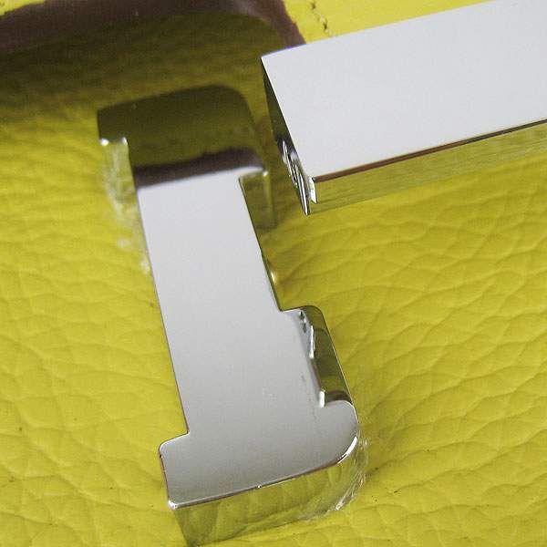 Hermes Constance Togo Leather Handbag - H020 Lemon Yellow with Silver Hardware - Click Image to Close