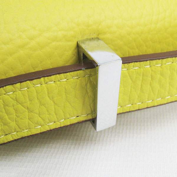 Hermes Constance Togo Leather Handbag - H020 Lemon Yellow with Silver Hardware
