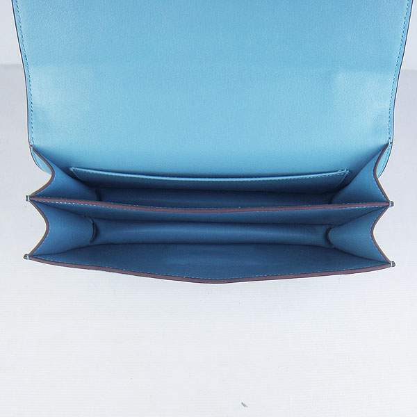 Hermes Constance Togo Leather Handbag - H020 Light Blue with Gold Hardware - Click Image to Close