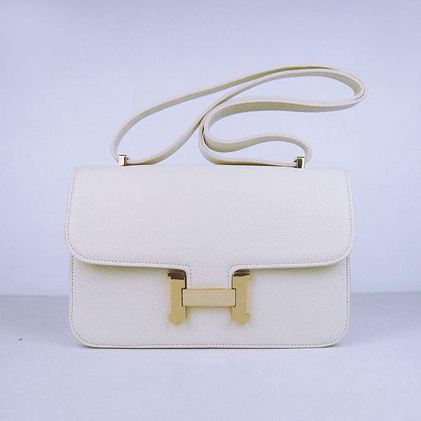 Hermes Constance Togo Leather Handbag - H020 Offwhite with Gold Hardware - Click Image to Close