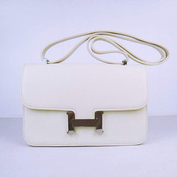 Hermes Constance Togo Leather Handbag - H020 Offwhite with Silver Hardware