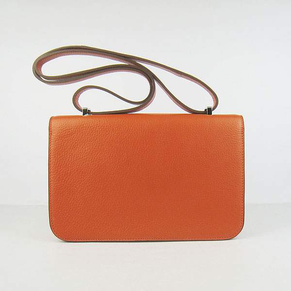 Hermes Constance Togo Leather Handbag - H020 Orange with Silver Hardware