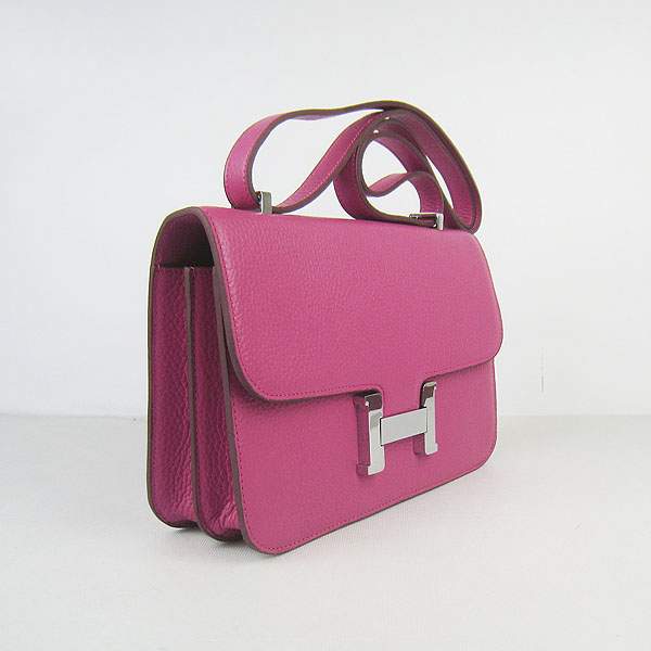 Hermes Constance Togo Leather Handbag - H020 Peach Red with Silver Hardware - Click Image to Close
