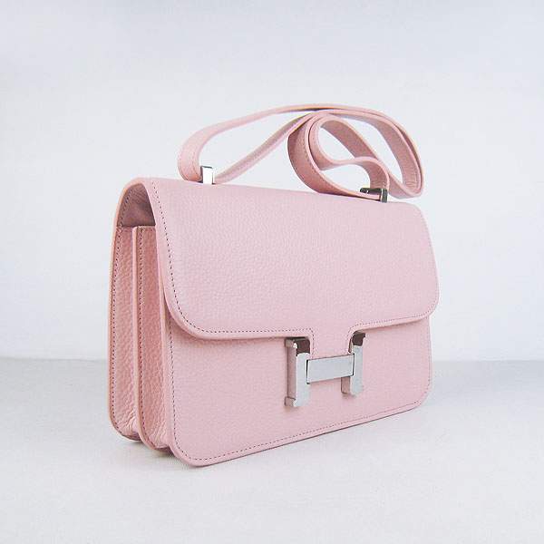 Hermes Constance Togo Leather Handbag - H020 Pink with Silver Hardware