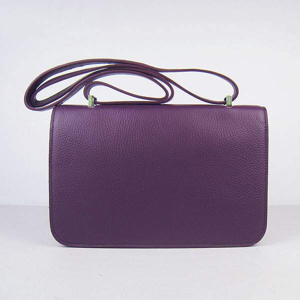 Hermes Constance Togo Leather Handbag - H020 Purple with Silver Hardware