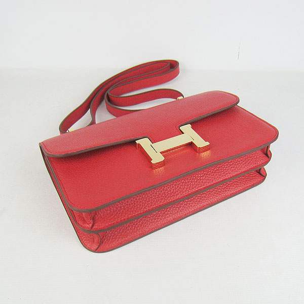Hermes Constance Togo Leather Handbag - H020 Red with Gold Hardware