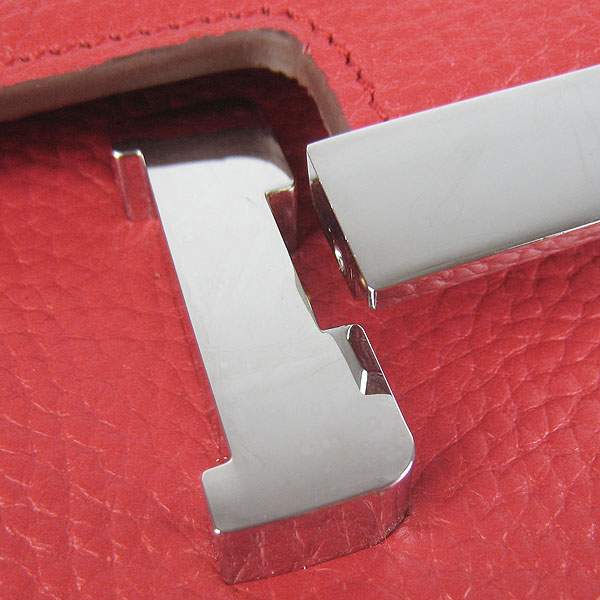 Hermes Constance Togo Leather Handbag - H020 Red with Silver Hardware