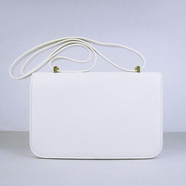 Hermes Constance Togo Leather Handbag - H020 White with Gold Hardware - Click Image to Close