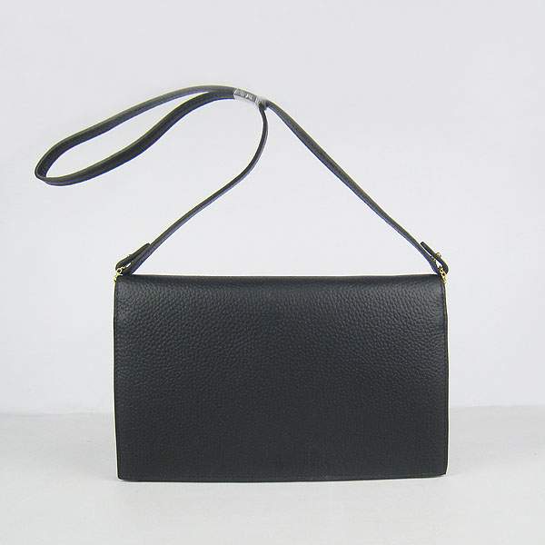 Hermes Lydie 2way Shoulder Bag - H021 Black With Gold Hardware