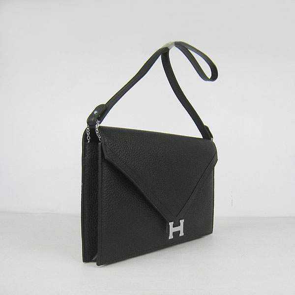 Hermes Lydie 2way Shoulder Bag - H021 Black With Silver Hardware