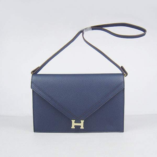 Hermes Lydie 2way Shoulder Bag - H021 Dark Blue With Gold Hardware