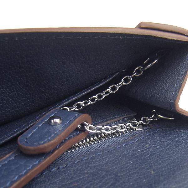 Hermes Lydie 2way Shoulder Bag - H021 Dark Blue With Silver Hardware - Click Image to Close