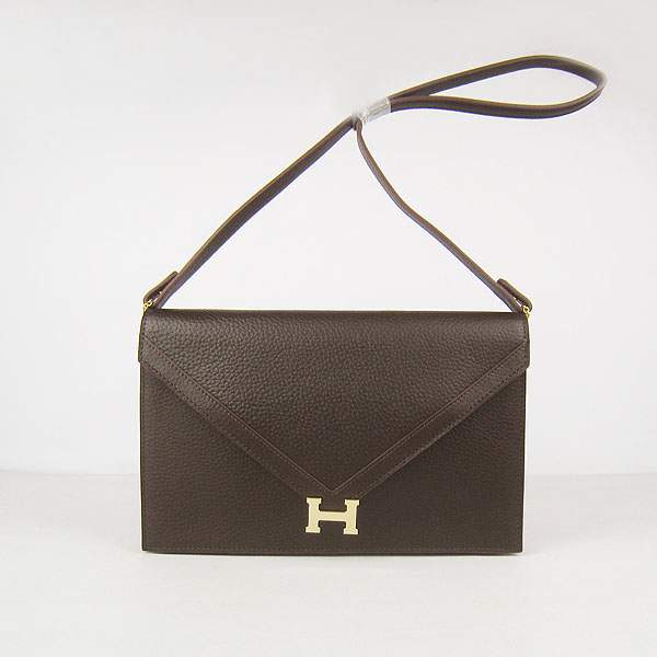 Hermes Lydie 2way Shoulder Bag - H021 Dark Coffee With Gold Hardware