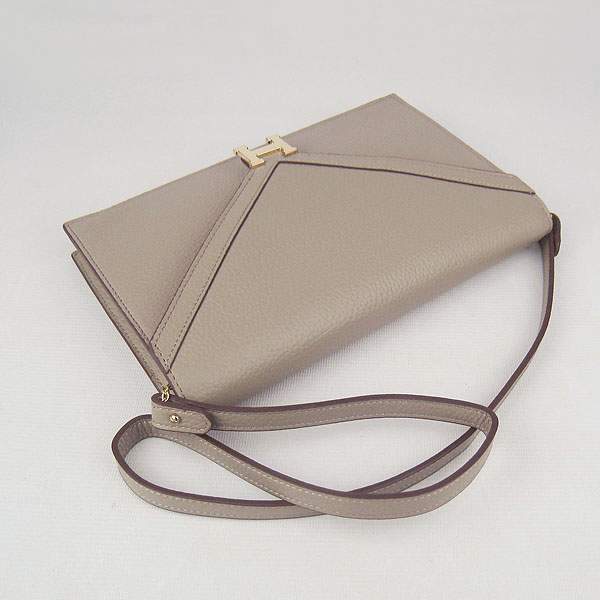 Hermes Lydie 2way Shoulder Bag - H021 Grey With Gold Hardware