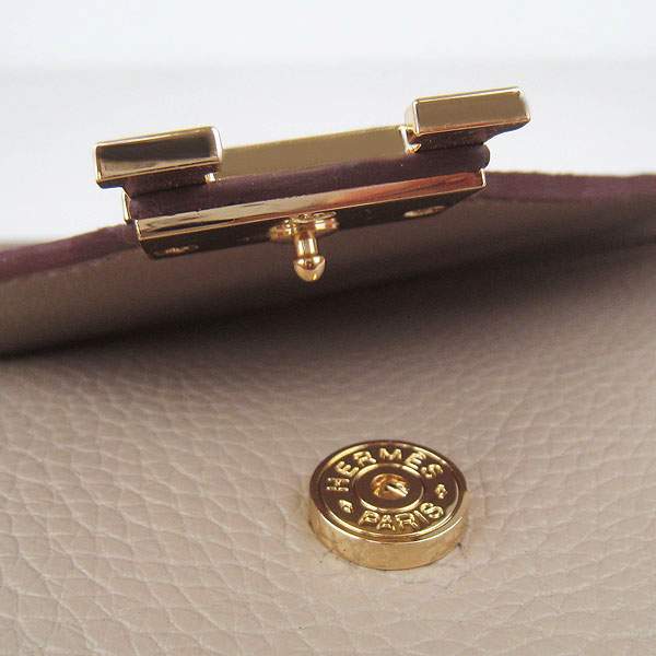 Hermes Lydie 2way Shoulder Bag - H021 Grey With Gold Hardware - Click Image to Close