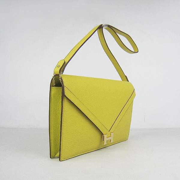 Hermes Lydie 2way Shoulder Bag - H021 Lemon Yellow With Gold Hardware