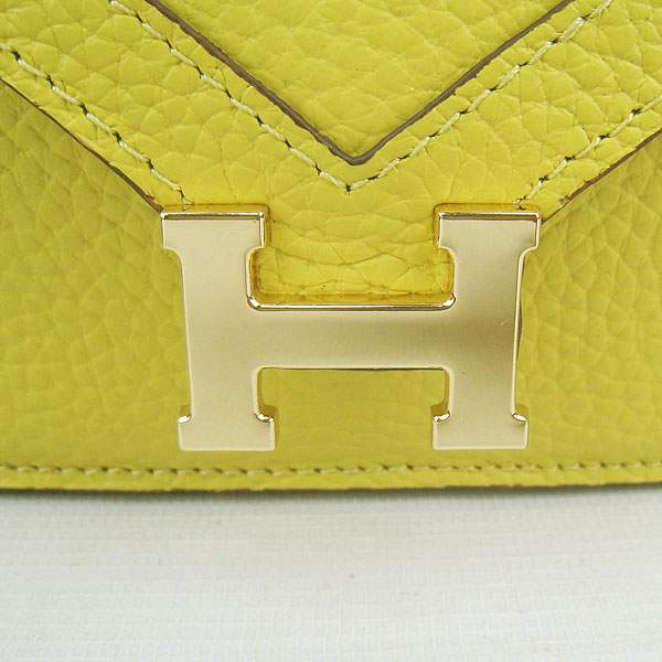 Hermes Lydie 2way Shoulder Bag - H021 Lemon Yellow With Gold Hardware - Click Image to Close