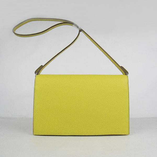 Hermes Lydie 2way Shoulder Bag - H021 Lemon Yellow With Silver Hardware