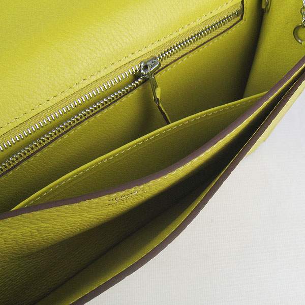 Hermes Lydie 2way Shoulder Bag - H021 Lemon Yellow With Silver Hardware