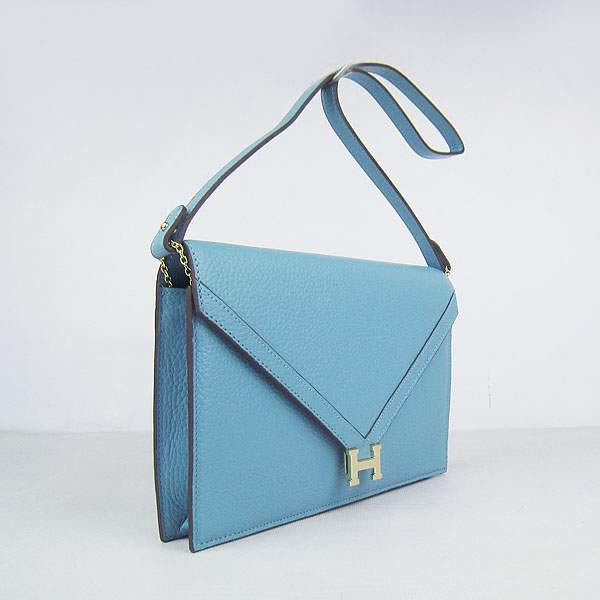 Hermes Lydie 2way Shoulder Bag - H021 Light Blue With Gold Hardware - Click Image to Close