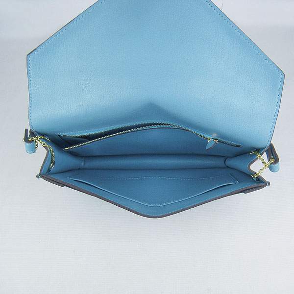 Hermes Lydie 2way Shoulder Bag - H021 Light Blue With Gold Hardware