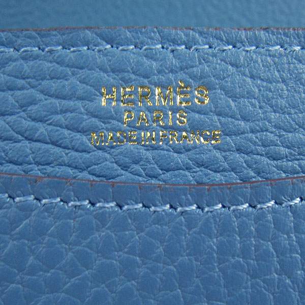 Hermes Lydie 2way Shoulder Bag - H021 Blue With Gold Hardware