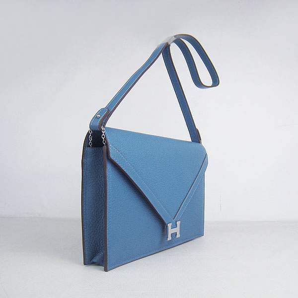 Hermes Lydie 2way Shoulder Bag - H021 Blue With Silver Hardware