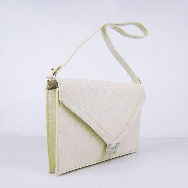 Hermes Lydie 2way Shoulder Bag - H021 Offwhite With Silver Hardware - Click Image to Close