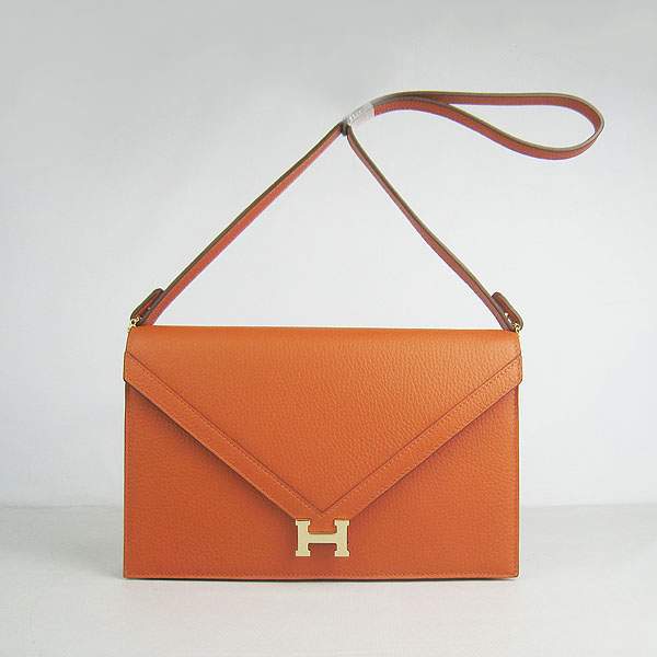 Hermes Lydie 2way Shoulder Bag - H021 Orange With Gold Hardware
