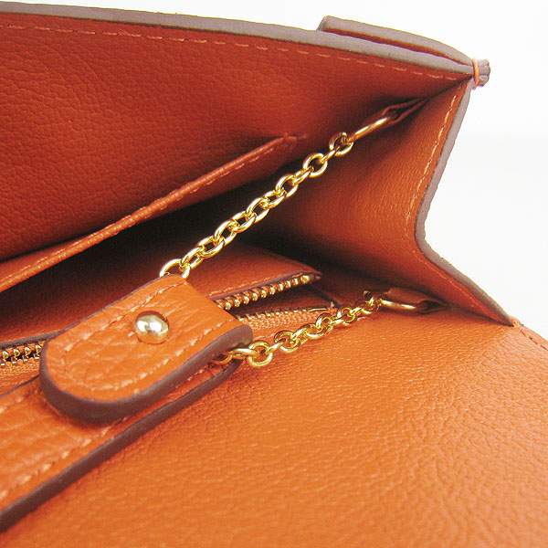Hermes Lydie 2way Shoulder Bag - H021 Orange With Gold Hardware - Click Image to Close