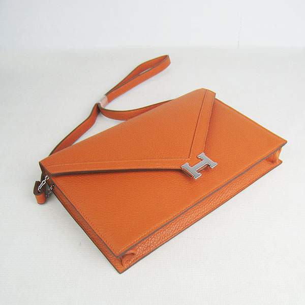 Hermes Lydie 2way Shoulder Bag - H021 Orange With Silver Hardware