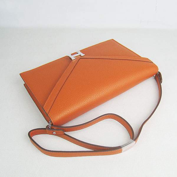 Hermes Lydie 2way Shoulder Bag - H021 Orange With Silver Hardware