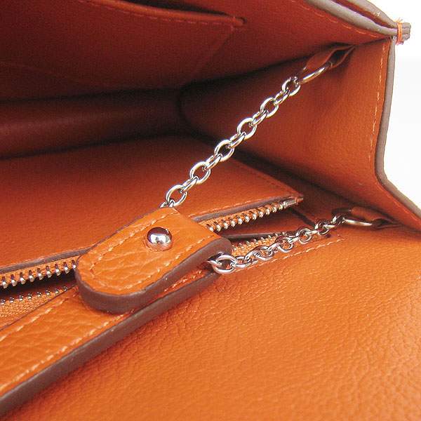 Hermes Lydie 2way Shoulder Bag - H021 Orange With Silver Hardware - Click Image to Close