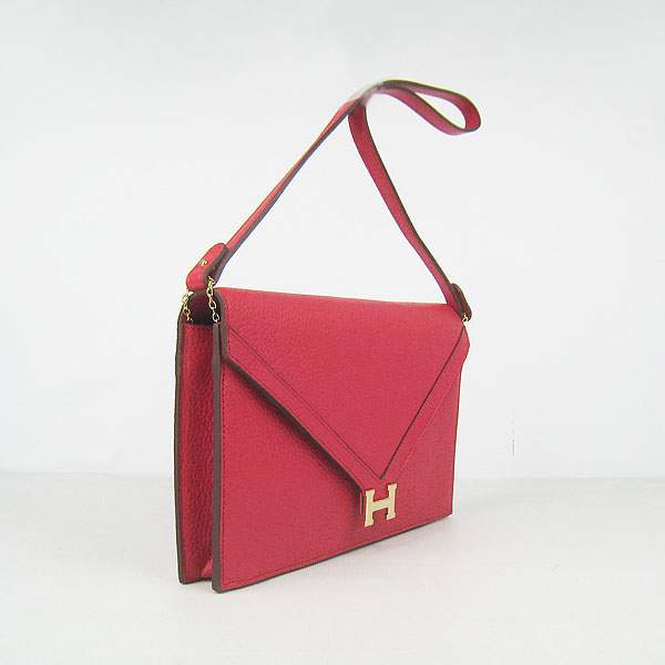 Hermes Lydie 2way Shoulder Bag - H021 Red With Gold Hardware - Click Image to Close