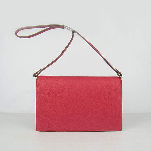 Hermes Lydie 2way Shoulder Bag - H021 Red With Gold Hardware