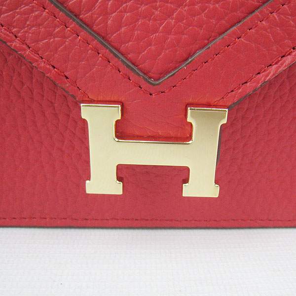 Hermes Lydie 2way Shoulder Bag - H021 Red With Gold Hardware - Click Image to Close