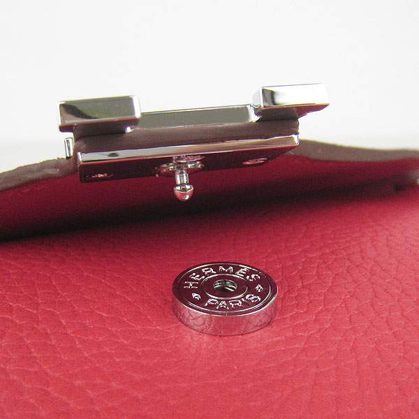 Hermes Lydie 2way Shoulder Bag - H021 Red With Silver Hardware