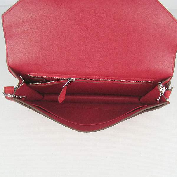 Hermes Lydie 2way Shoulder Bag - H021 Red With Silver Hardware