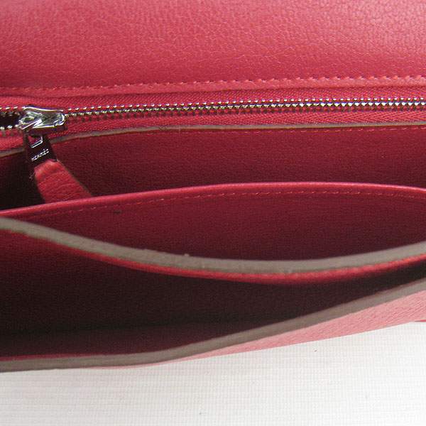 Hermes Lydie 2way Shoulder Bag - H021 Red With Silver Hardware - Click Image to Close