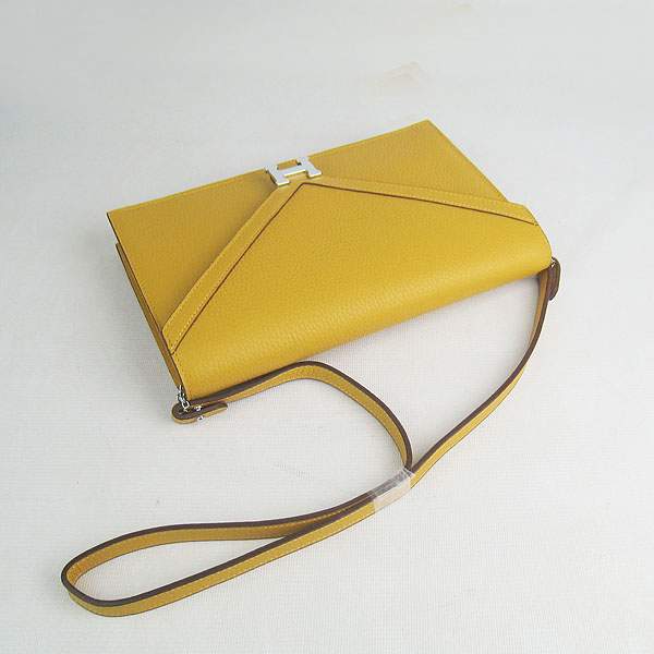 Hermes Lydie 2way Shoulder Bag - H021 Yellow With Silver Hardware