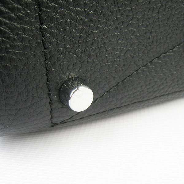Hermes Victoria 35cm Calf Leather Bowling HandBag - H2802 Black - Click Image to Close