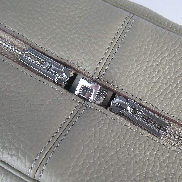 Hermes Victoria 35cm Calf Leather Bowling HandBag - H2802 Khaki