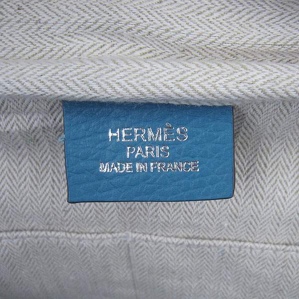 Hermes Victoria 35cm Calf Leather Bowling HandBag - H2802 Blue - Click Image to Close