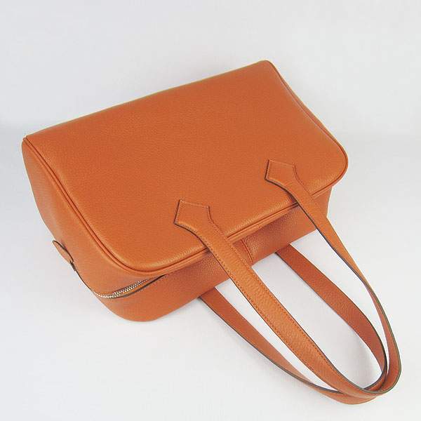 Hermes Victoria 35cm Calf Leather Bowling HandBag - H2802 Orange