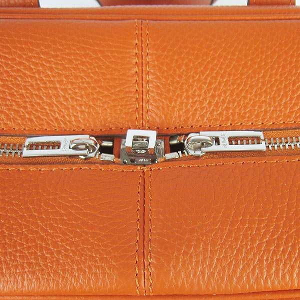Hermes Victoria 35cm Calf Leather Bowling HandBag - H2802 Orange - Click Image to Close